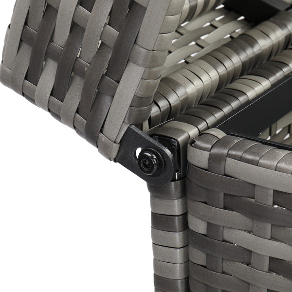 Gray Gradient Woven Rattan Trash Can With Top Cover