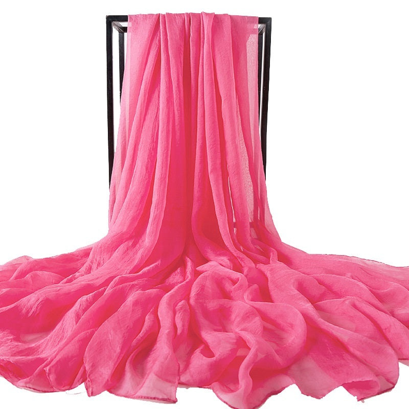 Summer New Simulation Silk Scarf Ladies Sun Protection Shawl