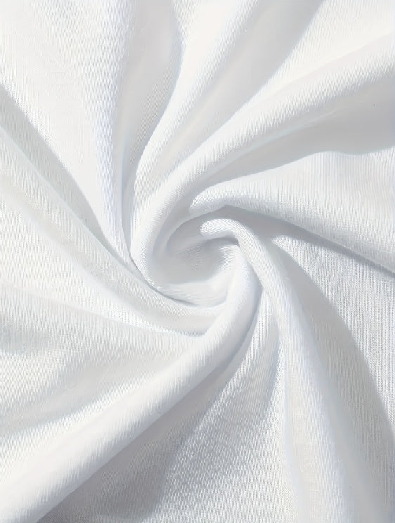 Ladies' Round Neck Solid Color Letter Printed Fashionable Dress