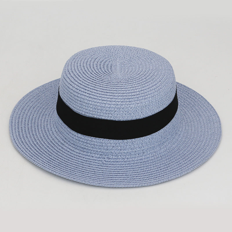 21 Color Square Buckle Dome Panama Lafite Flat Straw Hat