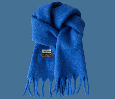 Klein Blue White Knitted Hat Sapphire Blue Woolen Cap