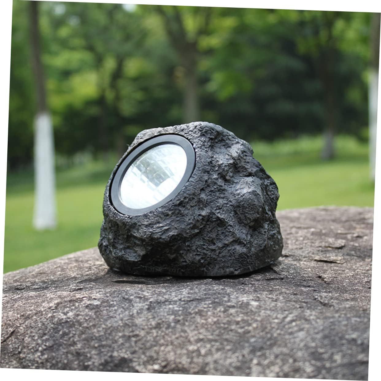 NUOBESTY Outdoor Solar Landscape Lights 2pcs Waterproof Simulation Stone Garden Lamp Simple To Install Decorative Light For Yard