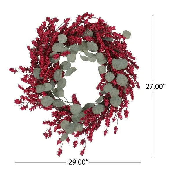 29 Artificial Christmas Wreath With Eucalyptus Berries,Decorations For Everyday Farmhouse Window OutdoorIndoor