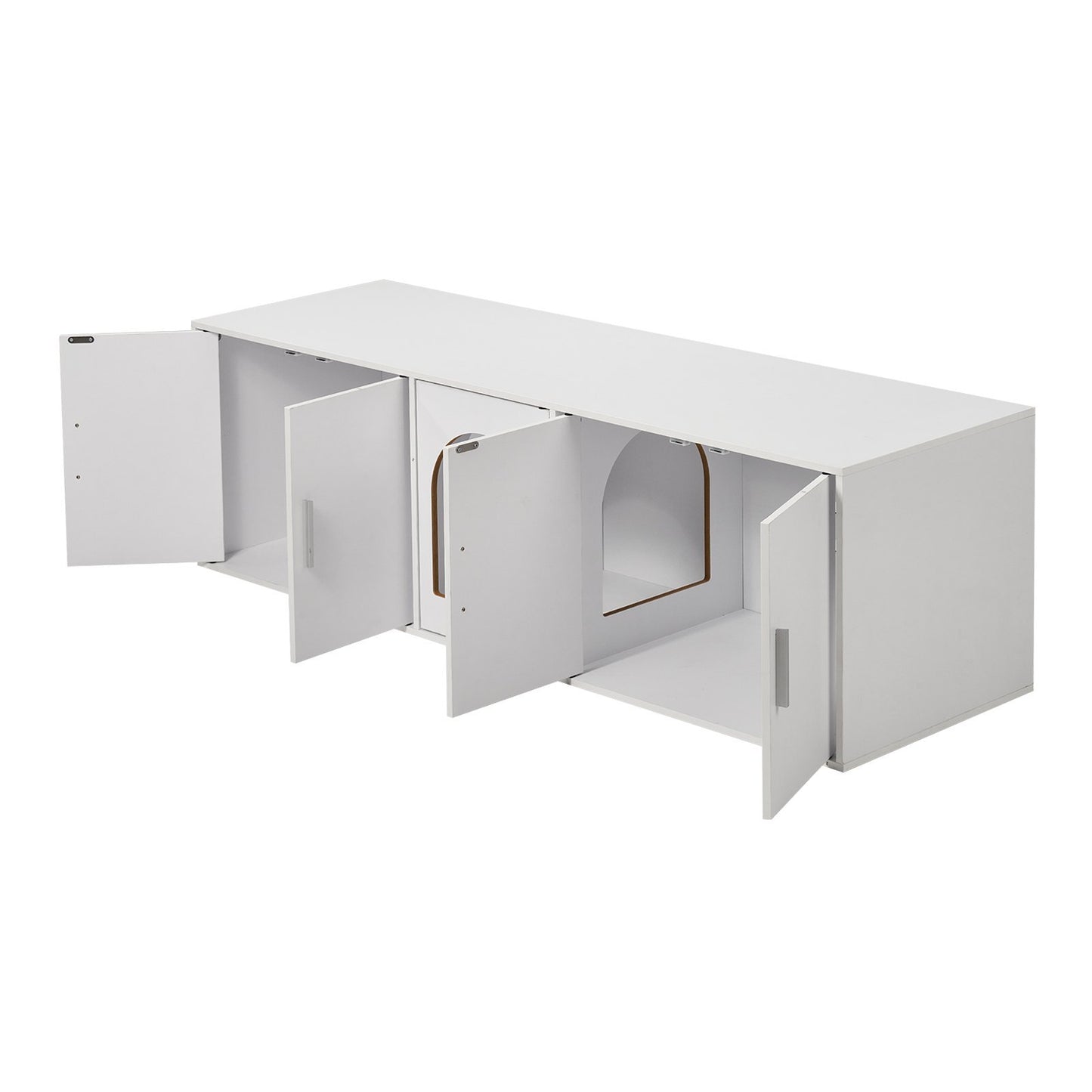 VEVOR Cat Litter Box Enclosure Wooden Litter Box Furniture Hidden White