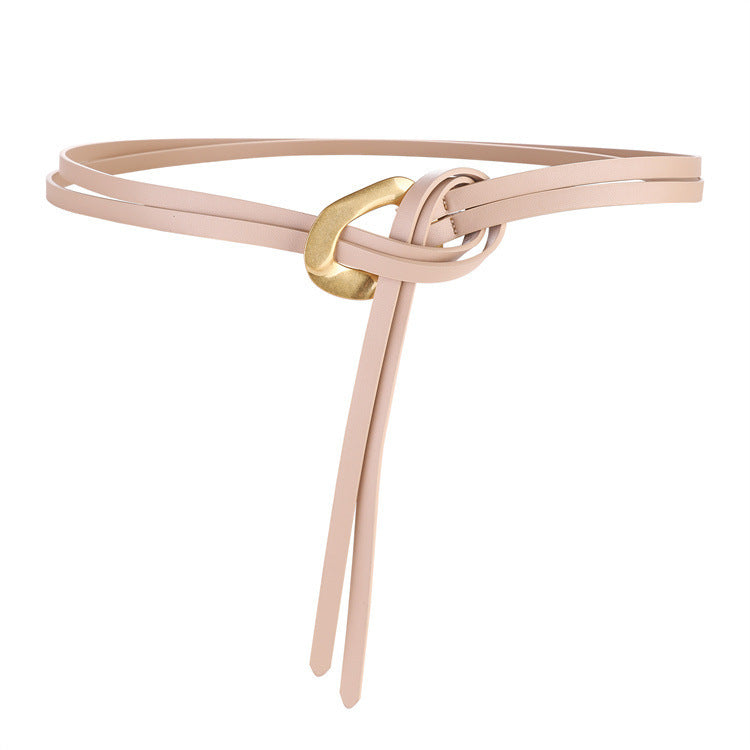 Fashionable And Novel Women's Knot Buckle Thin Belt