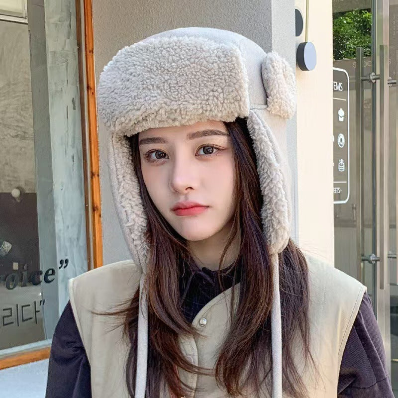 Outdoor Cycling Cold Protection Windproof Earflaps Unisex Fleece-lined Ushanka