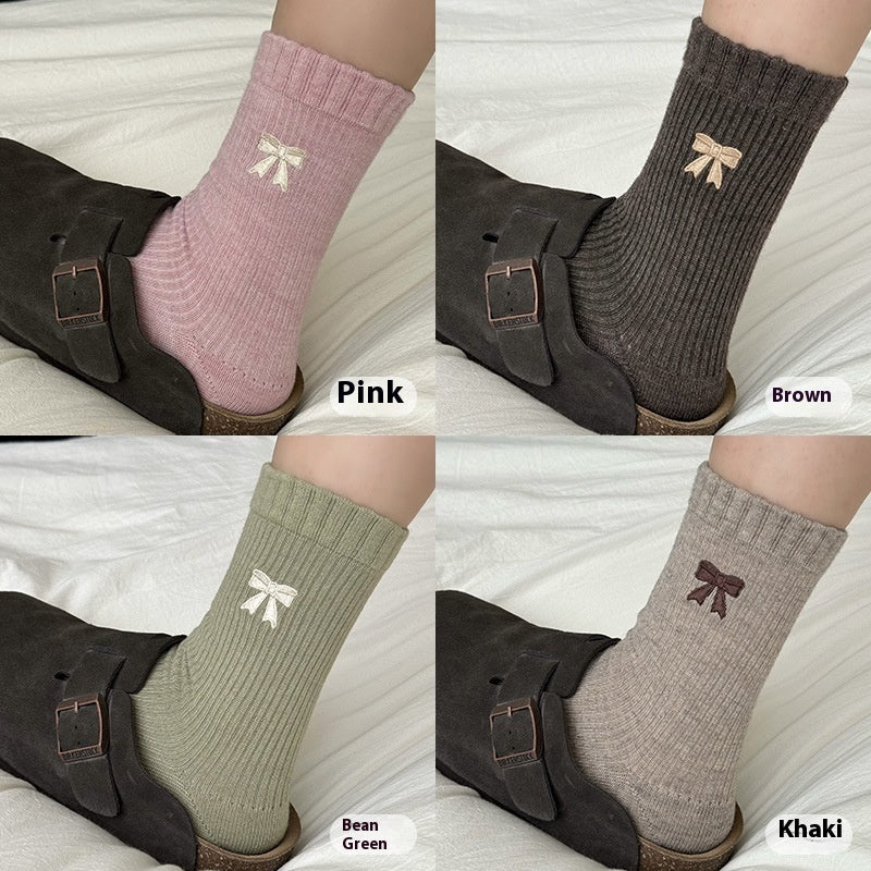 Fashion Personalized Mid-calf Length Bowknot Socks For Women