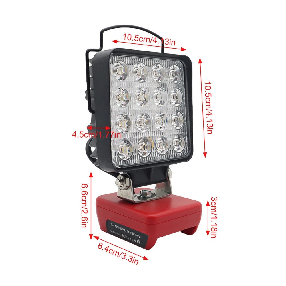 LED Work Light For 18V 20V Battery 6500K Cordless Flashlight With USB UK