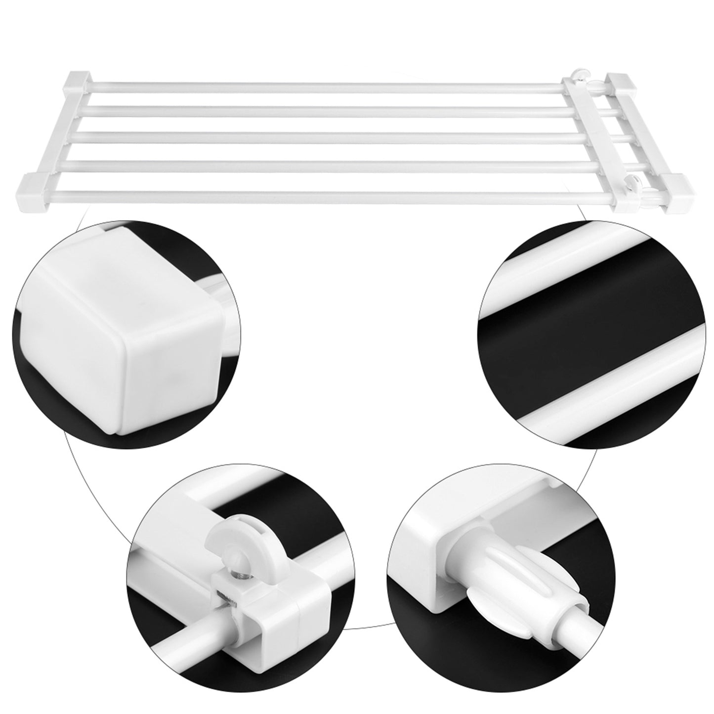 Adjustable Telescopic Storage Rack Cupboard Wardrobe Closet Divider Partition Shelf