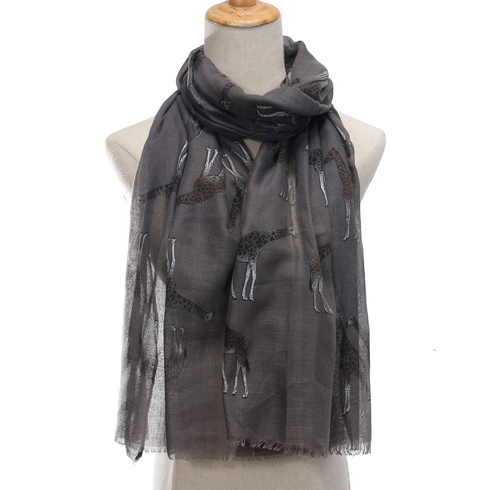 Women's Summer Thin Giraffe Printed Cute Fashion Shawl