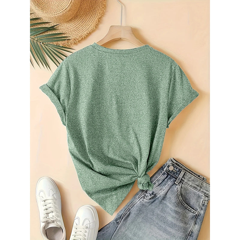 Women's Everyday Short Sleeve Graphic T-Shirts Casual Loose Crewneck Basic Tunic Tops Trendy 2025