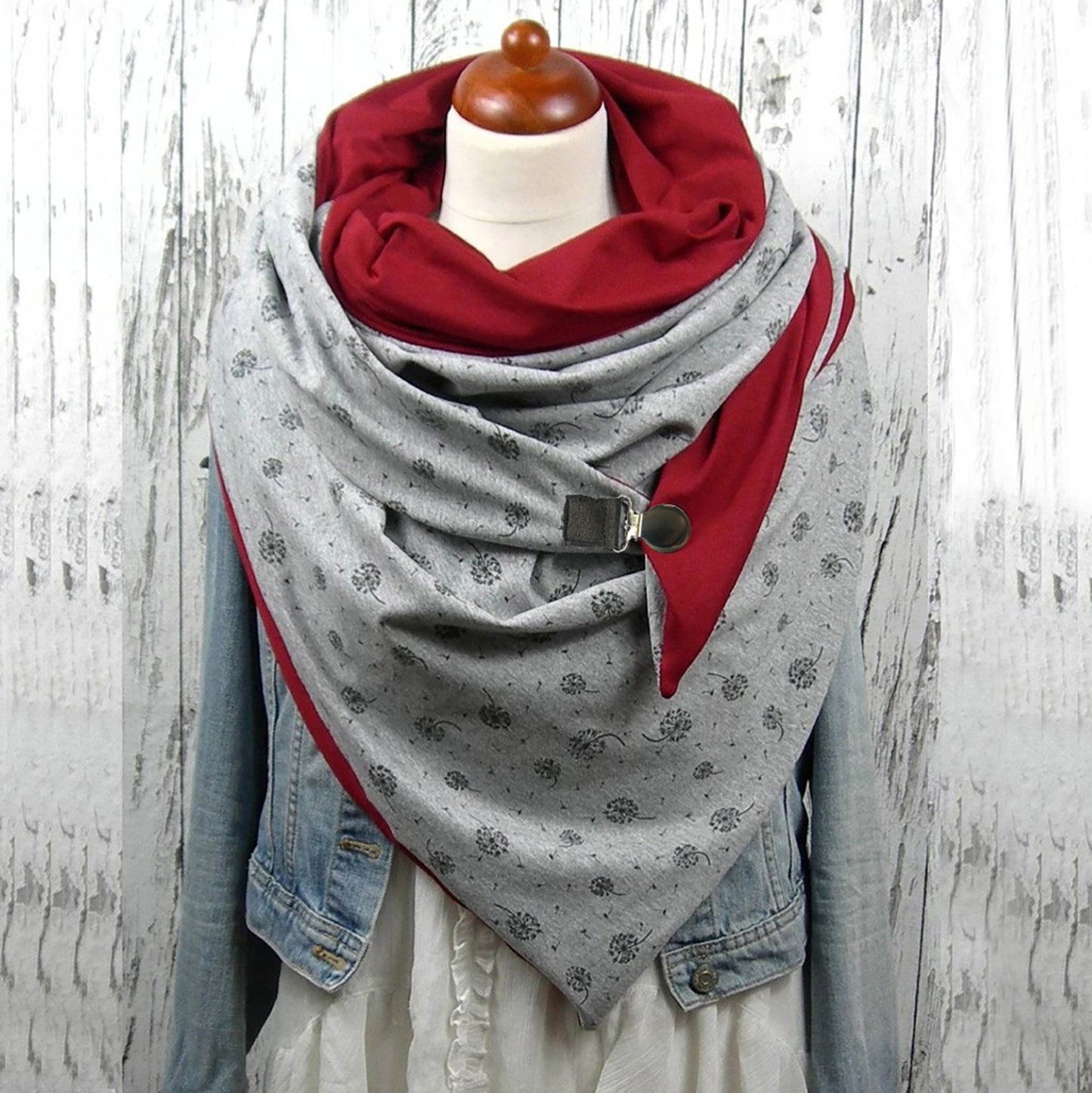 Women's Warm Cashmere Christmas Print Scarf