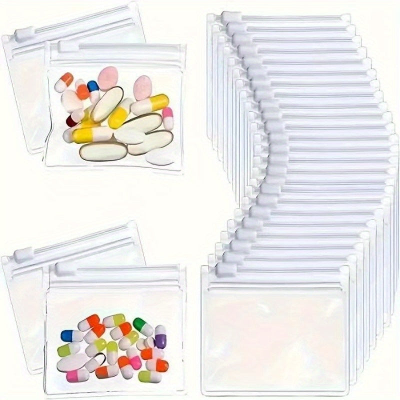 Reusable Split Bag Set, 10 Self-sealing Drug Organizer, Clear Pill Bag With Slide Lock, Travel Pill Bag For Pills And Small Items