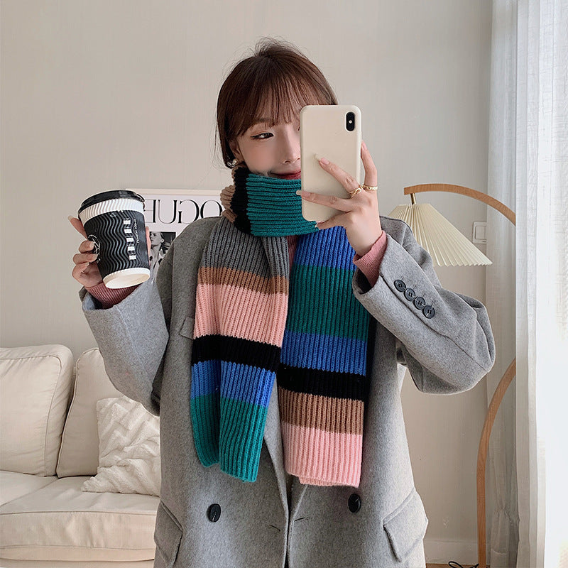 Women's Fashion Collision Color Stitching Scarf