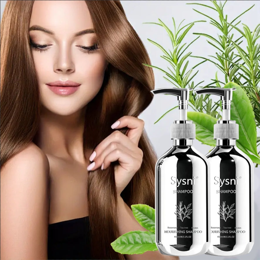 Sysni Organic Rosemary Shampoo And Tea Tree Special Shampoo, Keratin NourIshing Shampoo ,Promote Hair Growth, Strengthening Shampoo, Prevent Hair Loss Cleansing Shampoo,Deep Cleans, Refreshes Scalp, F