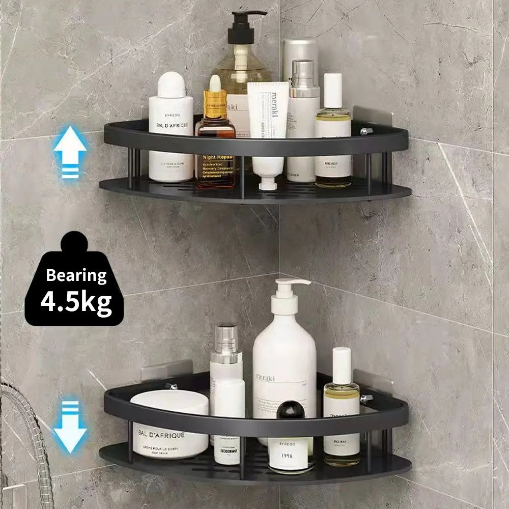 2Pcs Corner Shower Caddy Bathroom Storage Shelf Rack Basket Organiser Tidy Tray