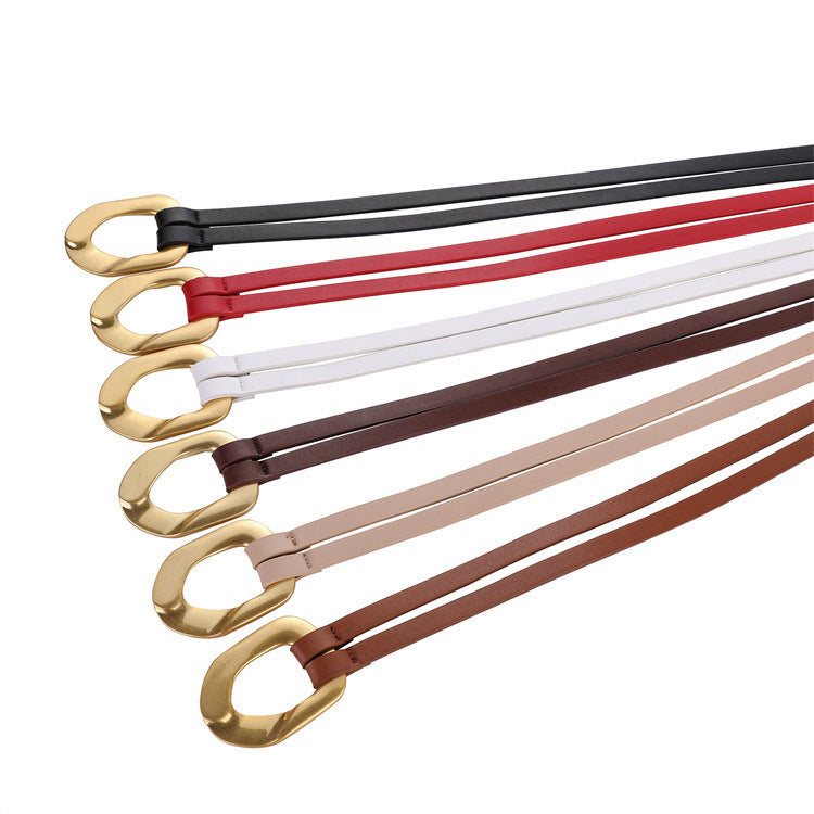 Fashionable And Novel Women's Knot Buckle Thin Belt