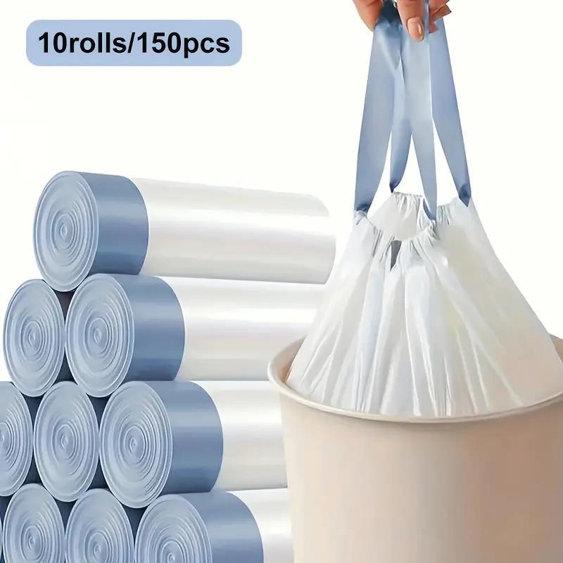 150pcs Extra Thick Leakproof Drawstring Garbage Bags Odorless Large Capacity Suitable For Kitchen