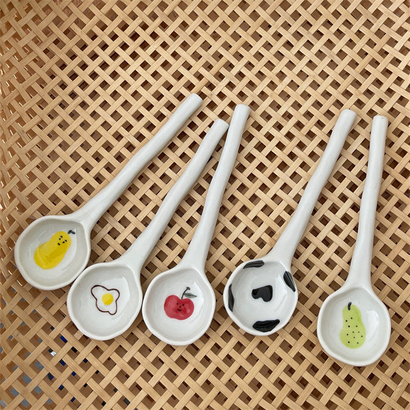 Cute Hand-painted Fruit Stoneware Cartoon Ceramic Spoon