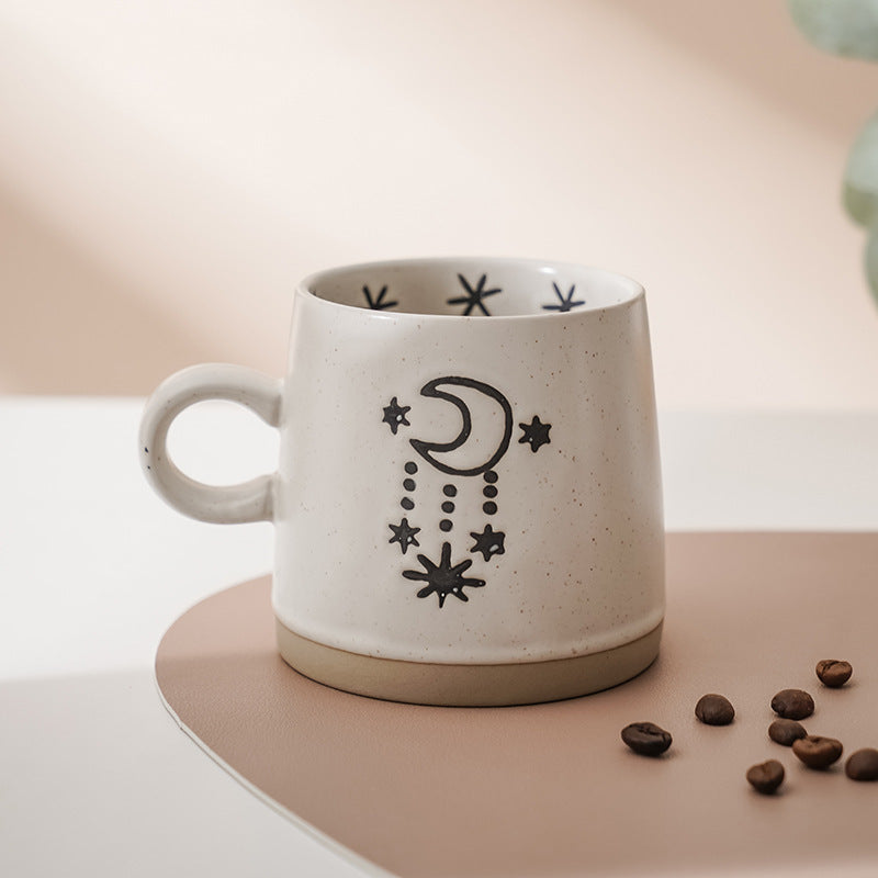 Household Simple Stoneware Small Blue Flower Coffee Cup