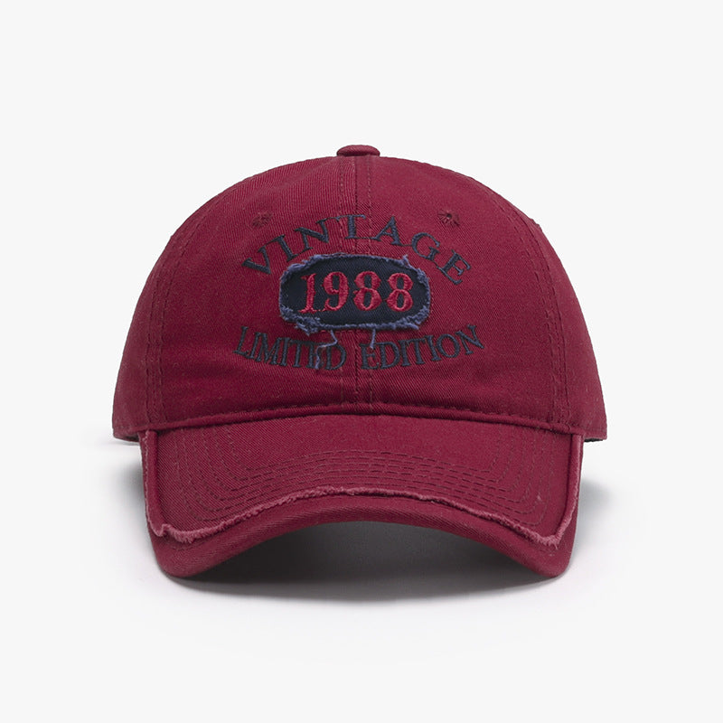 Spring New Big Head Circumference Letter Embroidery Women's Face-looking Small Peaked Cap