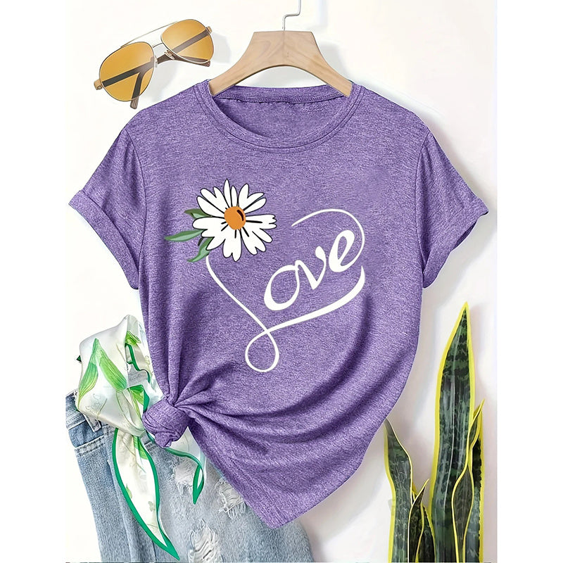 Women's Everyday Short Sleeve Graphic T-Shirts Casual Loose Crewneck Basic Tunic Tops Trendy 2025