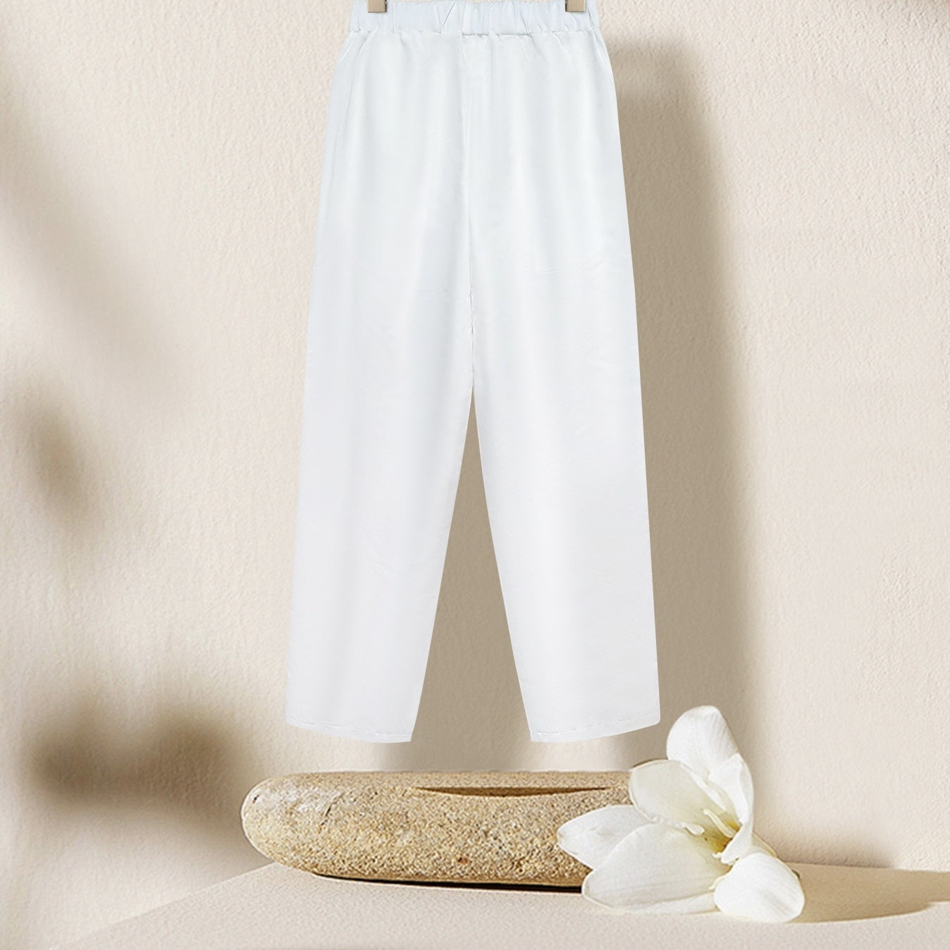 Ladies' Fashionable Floral Print Pocket Loose Casual Fashion Pants