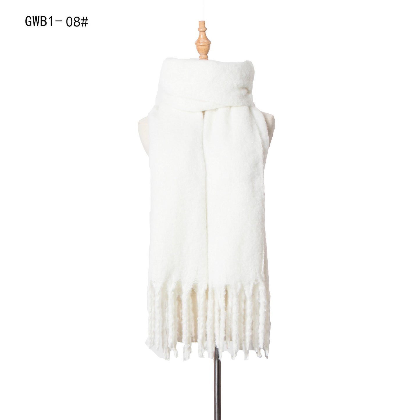 New Style Thick Fringed Circle Sand Solid Color Scarf For Ladies