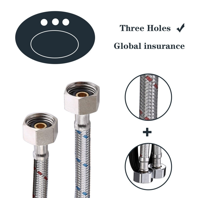 2-Handle 4-Inch Oil Rubbed Bronze Bathroom Faucet, Bathroom Vanity Sink Faucets With Pop-up Drain And Supply Hoses