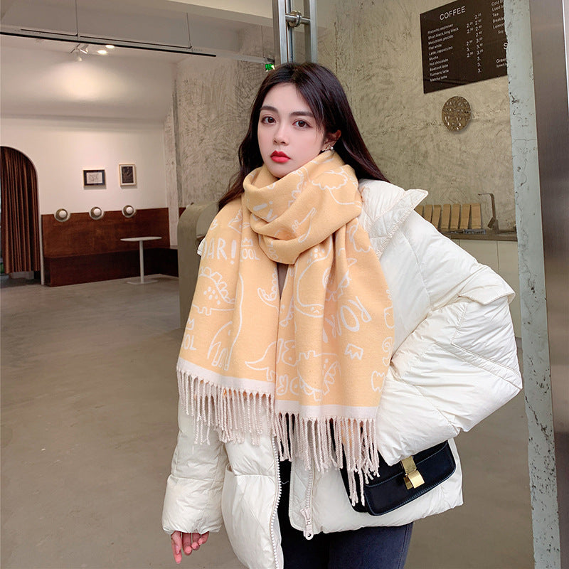 Printed Cashmere Shawl For Sun Protection In Autumn And Winter