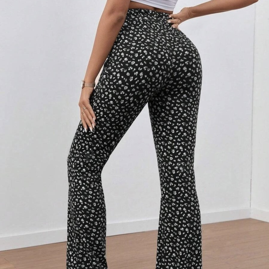 Ladies' Fashionable Casual High Waisted Pencil Geometric Printed Pants