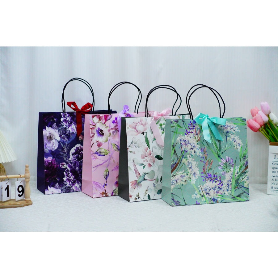 12pcs High-end Tote Bags Patterned Clothing Gift Bags - Senior Wholesale Souvenir Bags Shopping Paper Bags