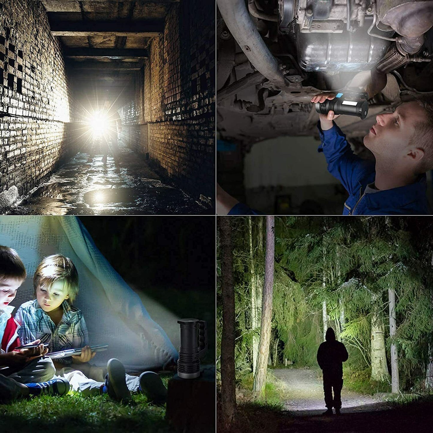 Super Bright 2200000LM LED Torch Tactical 4 Models USB Rechargeable Flashlight