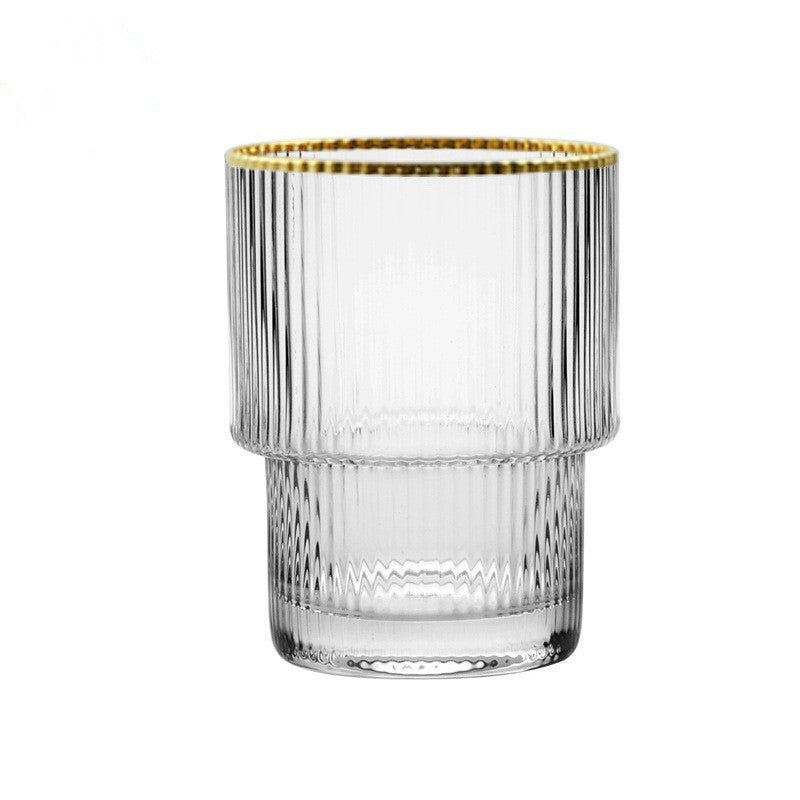 Nordic Ins Japanese Home Hotel Transparent Phnom Penh Vertical Pattern Crystal Glass Water Bottle