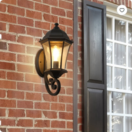 1-Pack Vintage Wall-Mounted Outdoor Lantern Light  Elegant Black Metal Sconce For Porch, Patio, And Garden Lighting  Bulb Not Included