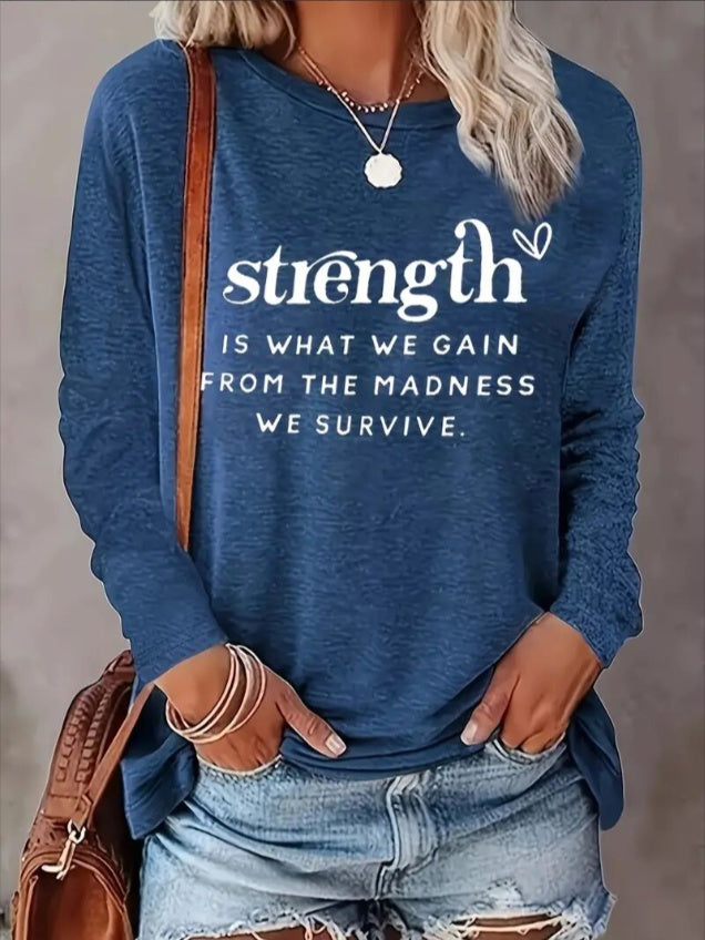 Women's Printed Long Sleeve Hoodless Sweatshirt