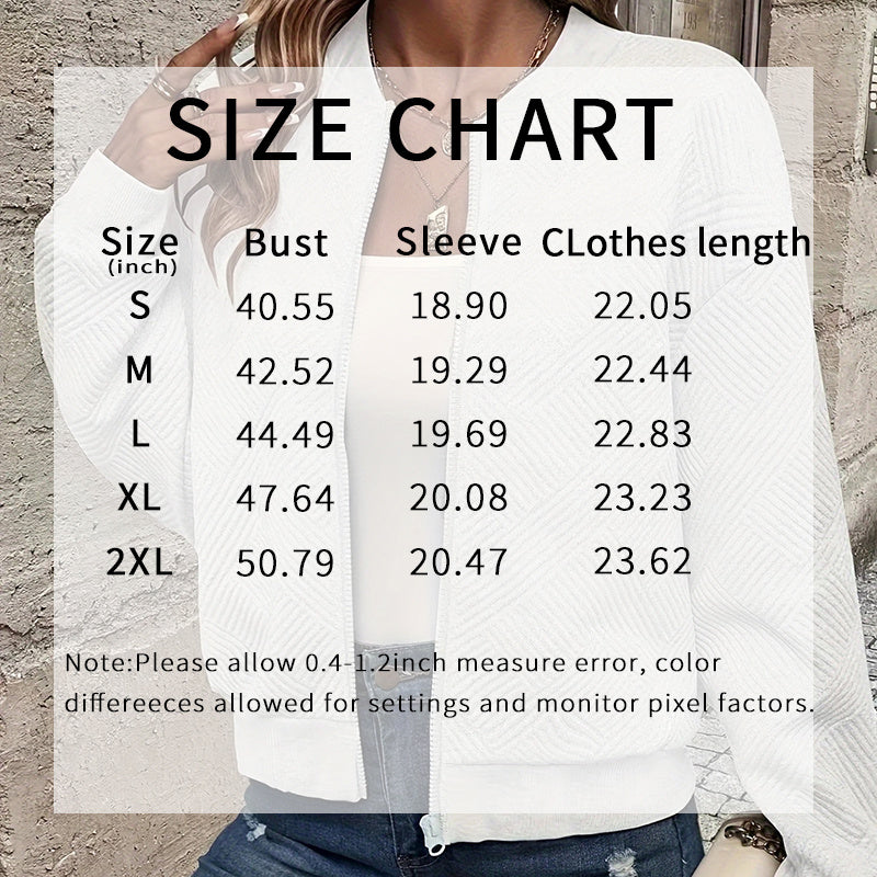Womens Bomber Jacket Coat Casual Textured Stand Collar Zip Up Fall Fashion Jackets Outfits