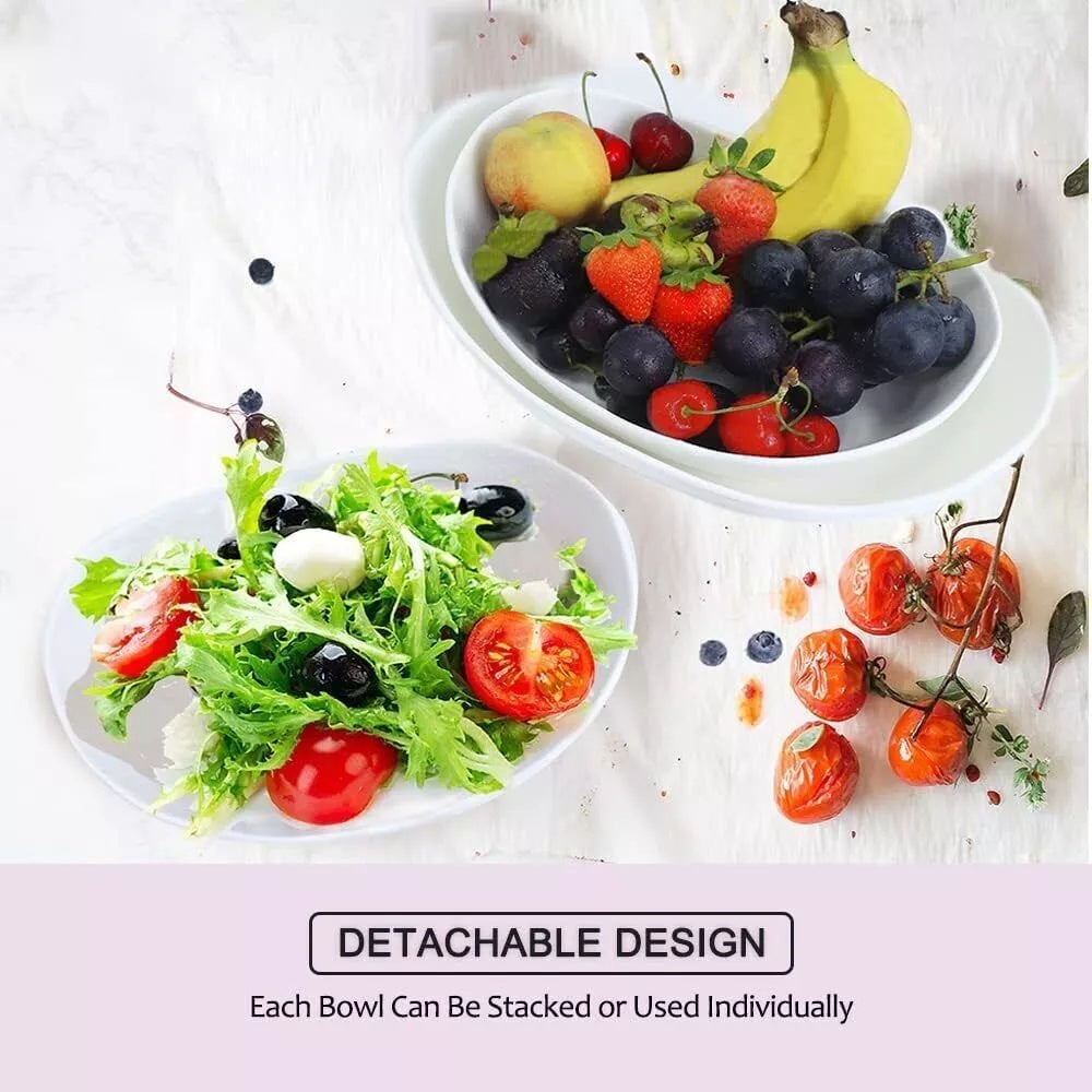 Multifunction Fruit Basket 3Tier Ceramic Bowl Countertop Fruit Bowl Vegetable