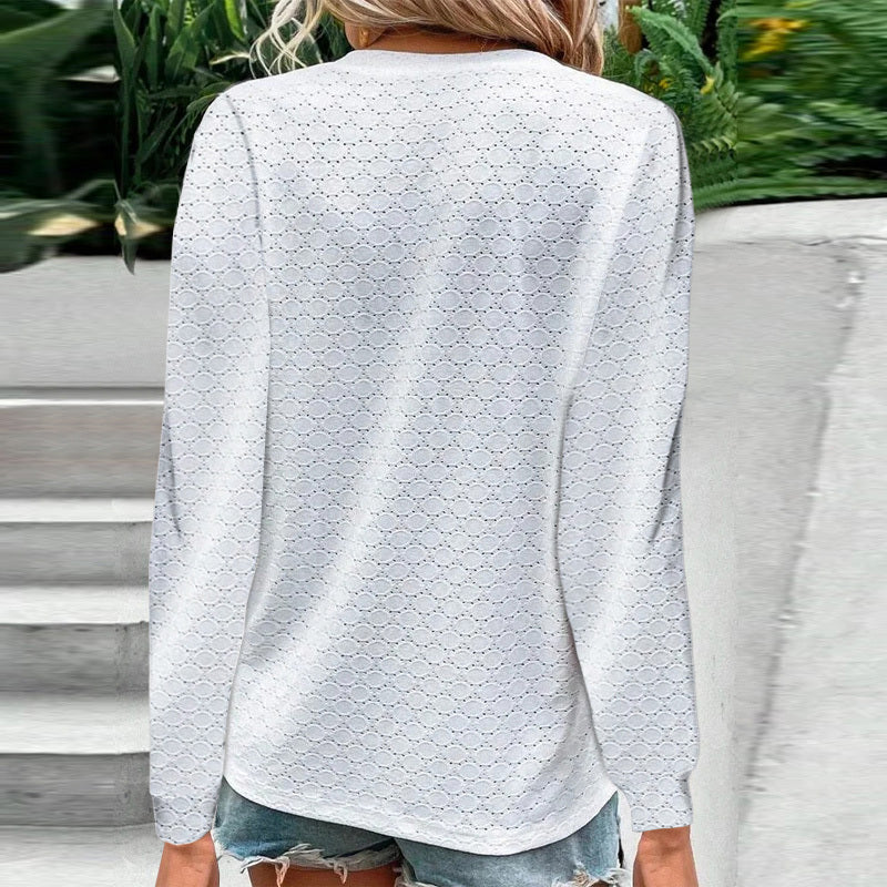 Women's Long Sleeve Shirts Dressy Casual Button V Neck Tops Loose Fit Trendy Fall Clothes