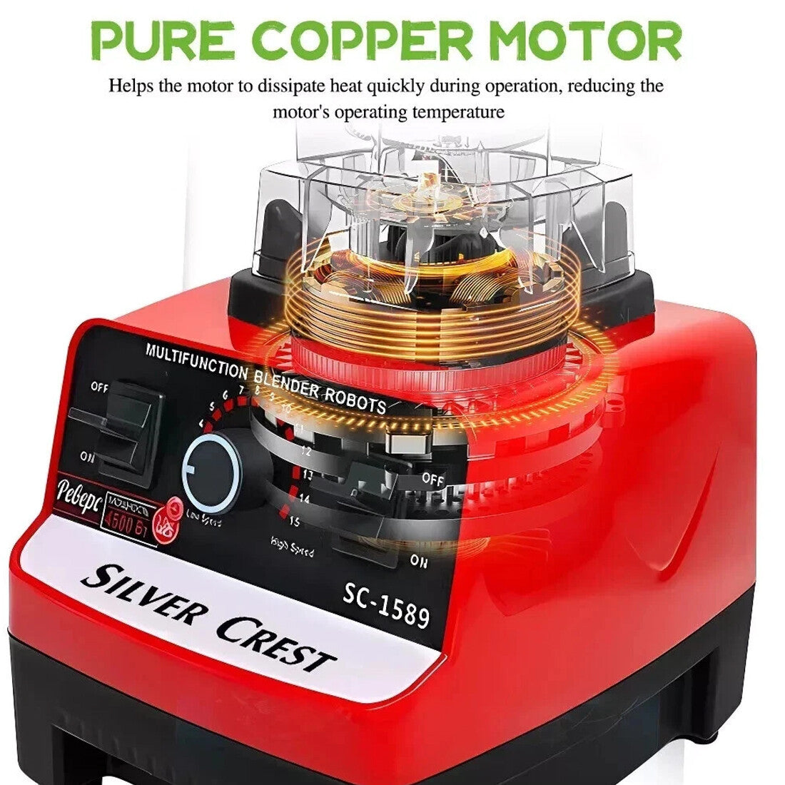 4500W Multifunctional Blender Food Processor Smoothie Juicer Ice Crusher 2 Jugs