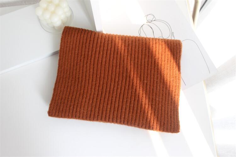Solid Color Knitted Mid-length Warm Wool Scarf