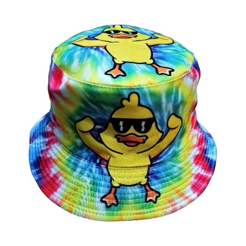 Ins Graffiti Element Printing Bucket Hat Men's And Women's Outdoor Sunshade Double-sided