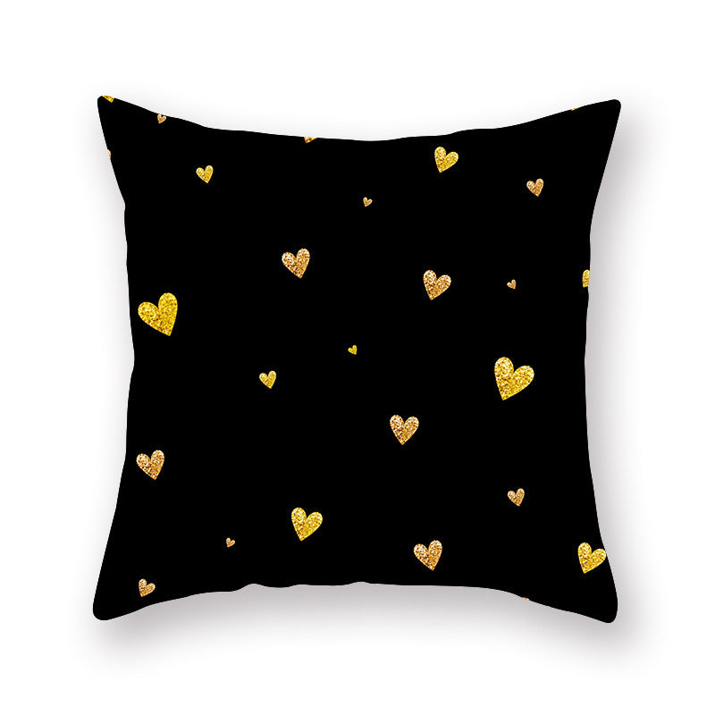 Golden Valentine's Day Peach Skin Pillowcase