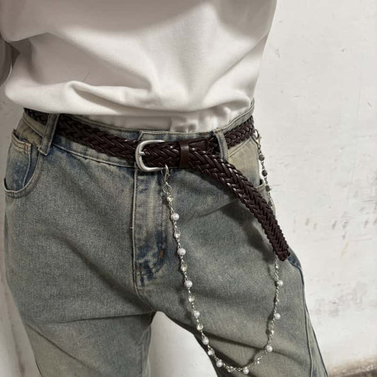 Hand-woven Decorative Pearl Waist Chain
