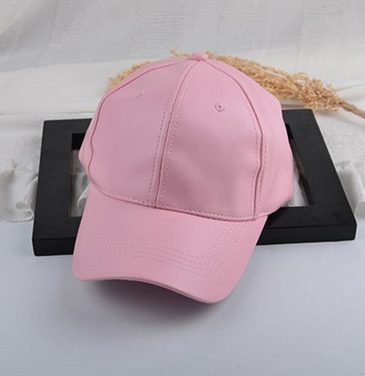 Summer Leather Solid Color Retro Classic Leather Baseball Cap
