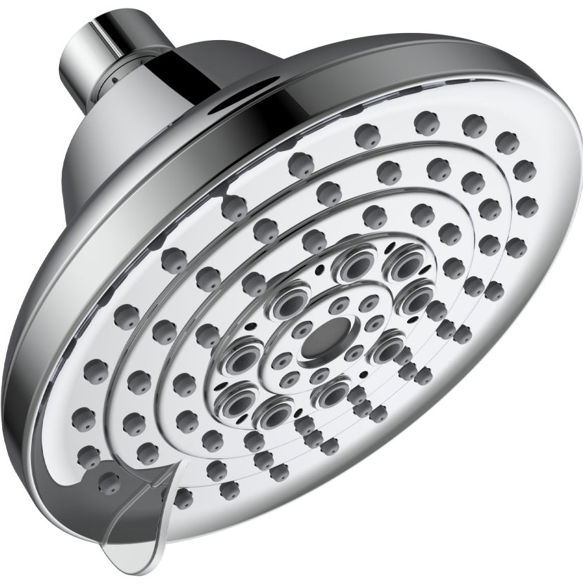 6 Spray Settings High Pressure Shower Head 5 Rain Fixed Showerhead - Brushed Nickel Adjustable Shower Head With Anti-Clogging Nozzles, Low Flow Easily Installation
