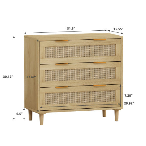 3 Drawers Rattan Storage Cabinet Rattan Drawer