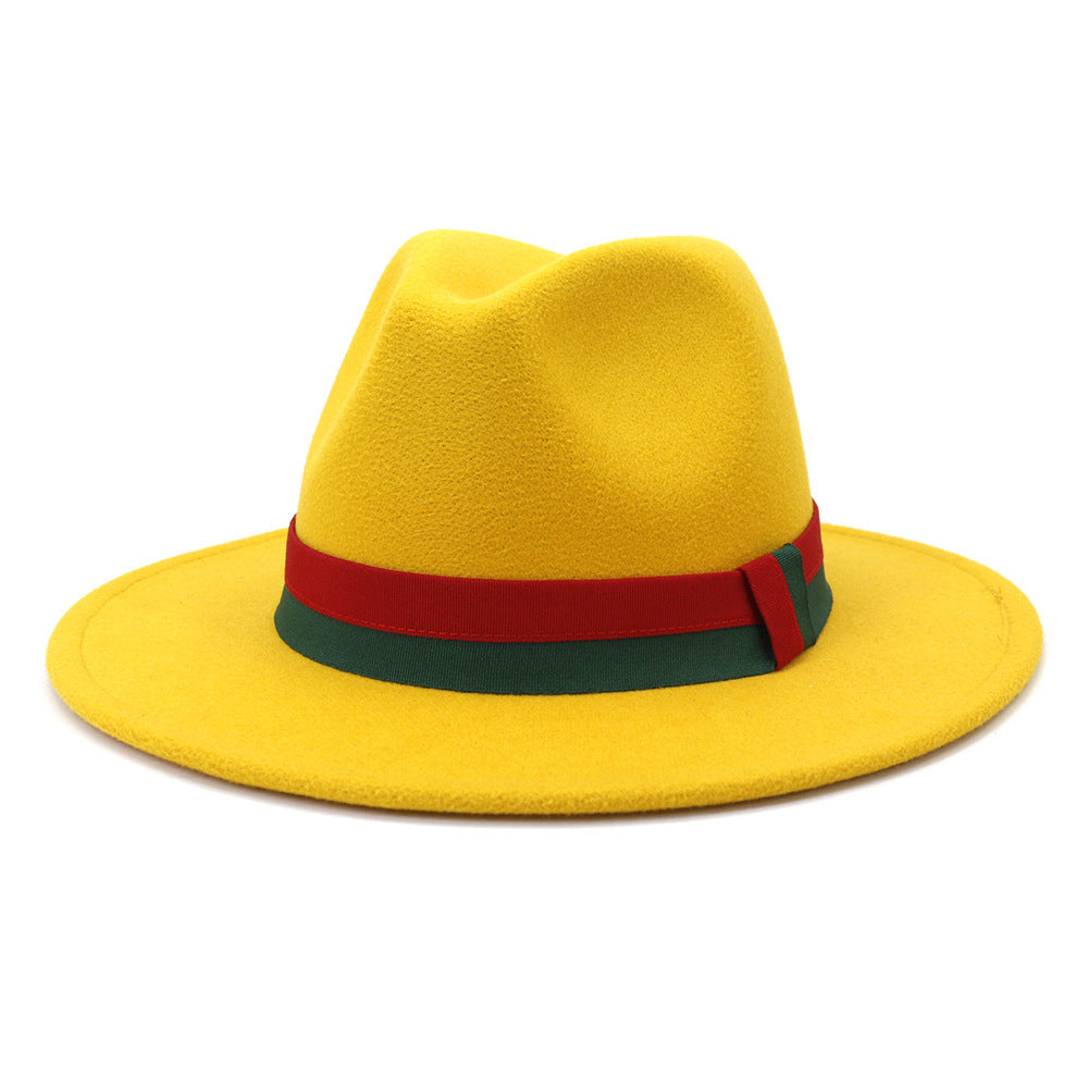 Big Brim British Style Woolen Jazz Top Hat