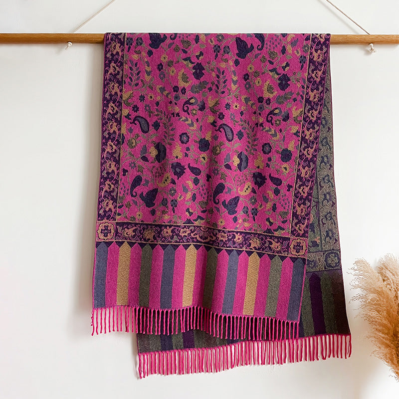 Autumn And Winter Ethnic Style Plant Flower Core-spun Yarn Tassle Fashion