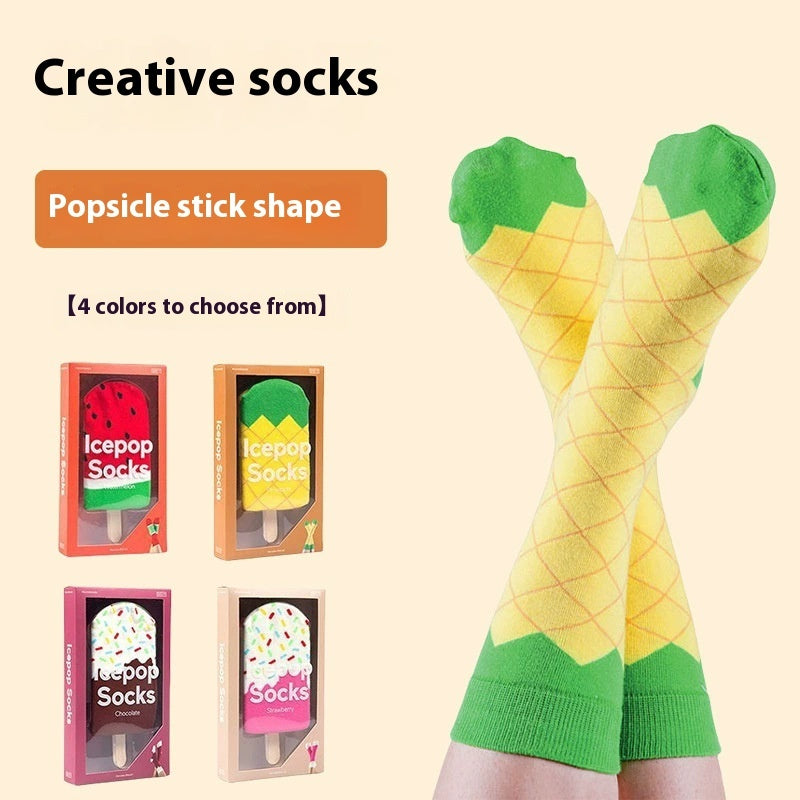 Spring And Summer Casual Socks Female Cartoon Fruit Cute Color